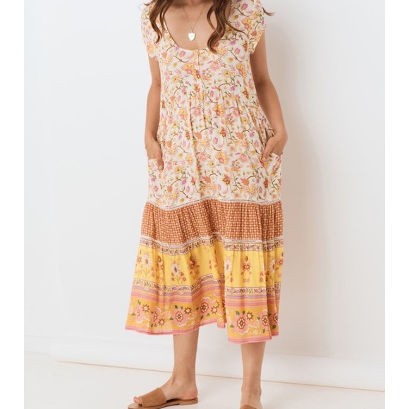 Spell Portobello Road Babydoll Midi Dress - Picture 3 of 15